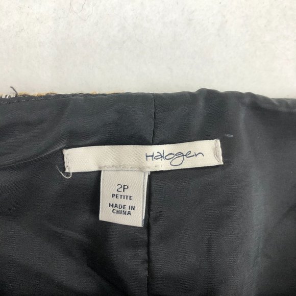 Halogen Women's Size 2P Multi-Color Metallic Striped Tweed Straight Pencil Skirt - Picture 10 of 12